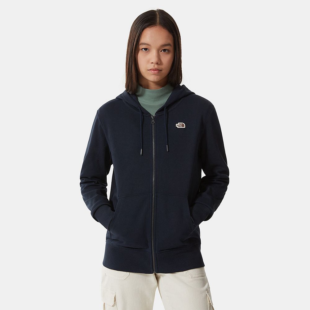 The North Face Hoodie Womens Australia - The North Face Scrap Graphic Zip-Up Navy (NMG-594136)